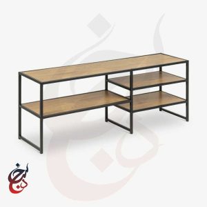 میز تلویزیون چوب و فلز طرح ماهور