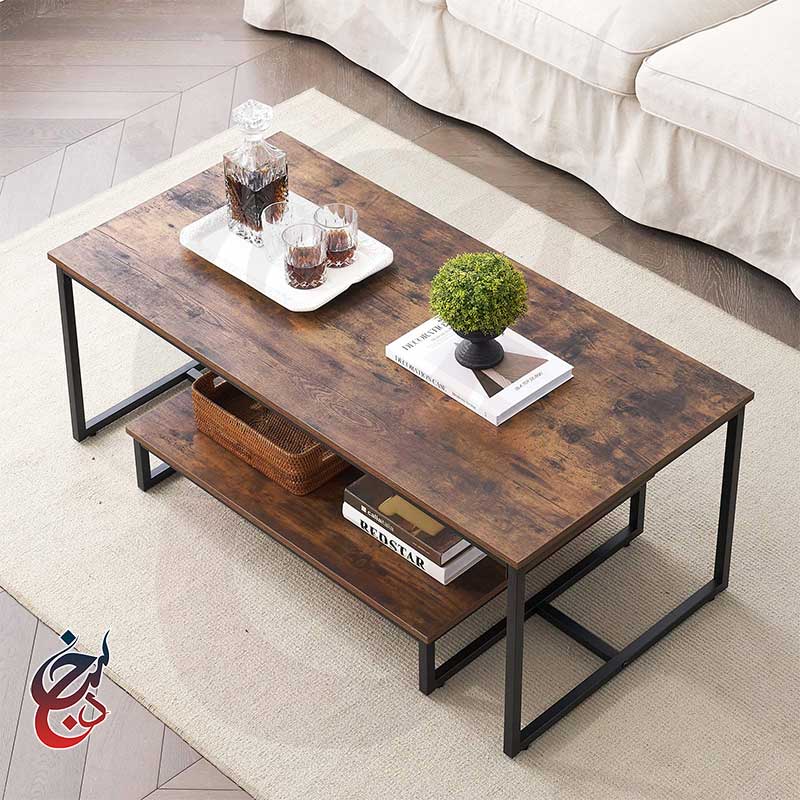 میز جلو مبلی چوب و فلز طرح فراز